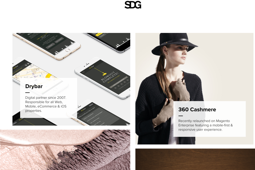 Spiegel Design Group: a screenshot of some of their work
