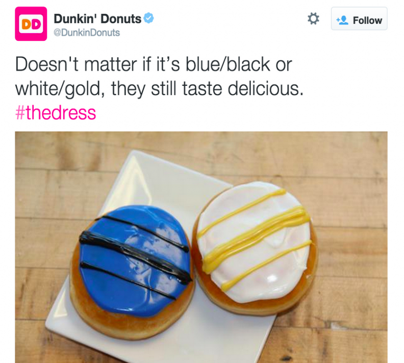 Dunkin' Donuts take on "The Dress" controversy