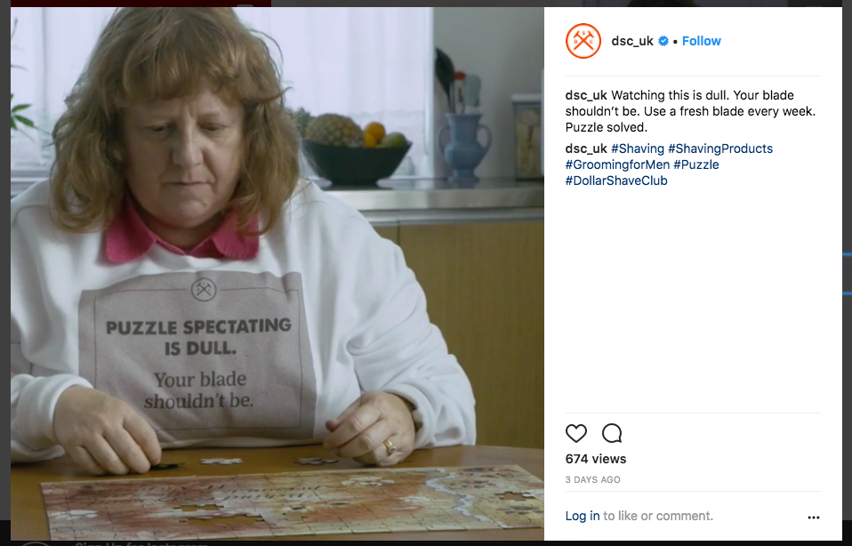 Best Instagram Campaigns - Dollar Shave Club UK