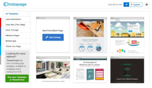 Instapage Review: Choose from Instapage's many templates