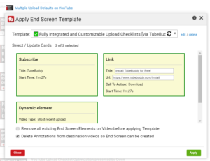 TubeBuddy Review: End Screen Templates