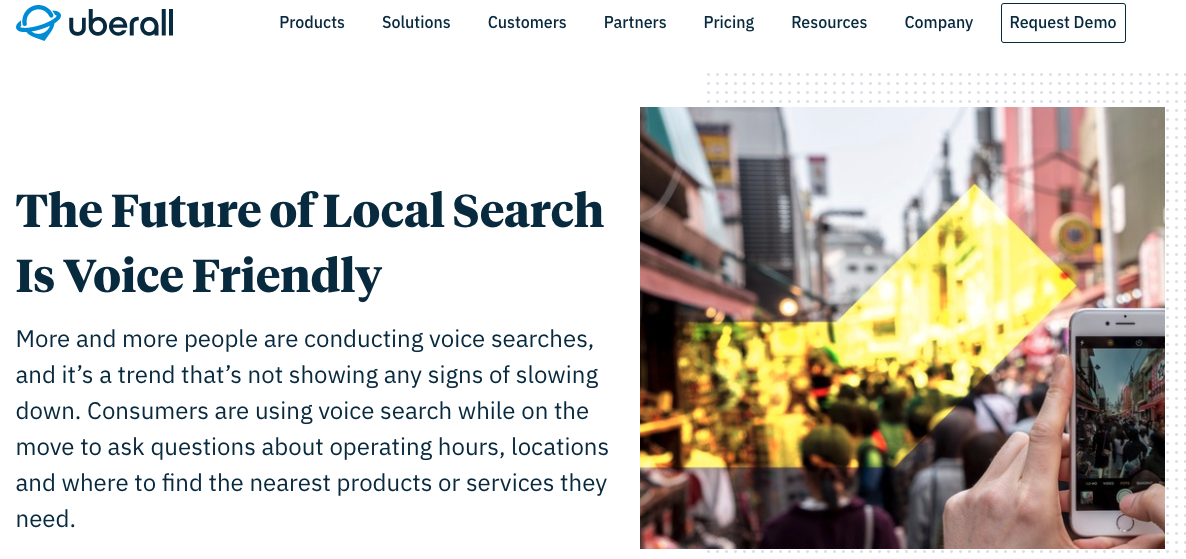 Uberall voice search