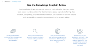 Yext knowledge graph product info