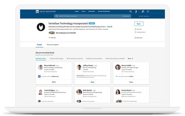 LinkedIn Sales Navigator Lead Recommendations