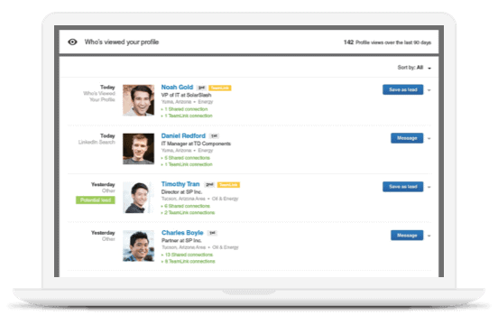 LinkedIn Sales Navigator Whose Viewed Your Profile feature