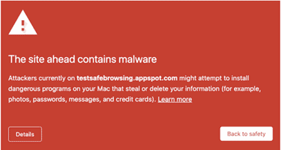 Malware Popup Example