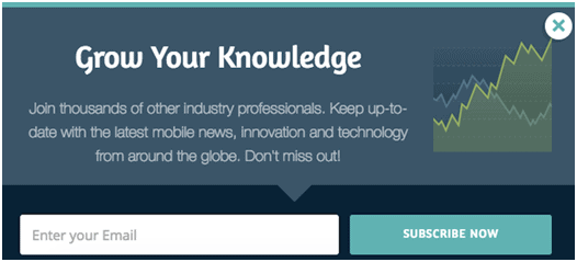 Example from SMS Global: Newsletter Subscription CTA