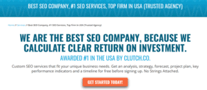 Landing Page Targeting "best SEO company"