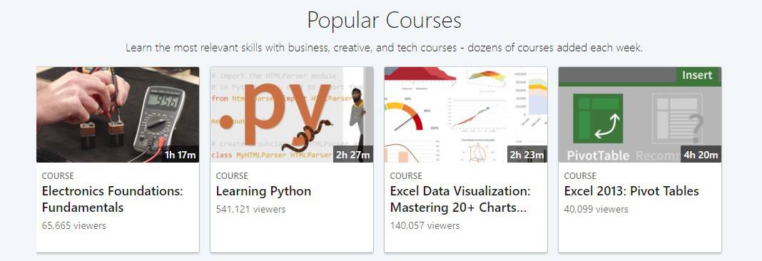 Popular Courses on LinkedIn Learning